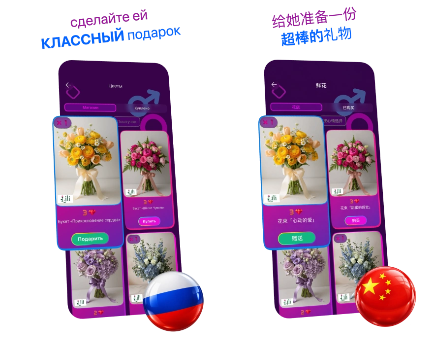 Локализация текста на скриншотах на разных языках